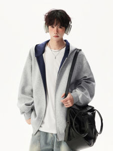 WUKONGYOUHUO | Heavyweight Casual Hoodie Zip-up Sweater Fall Season Loose Mix-and-Match Design