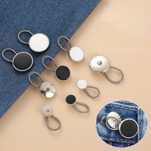 5PCS Metal Pants Buttons Elastic Button Neck Collar Flexible Waist Extenders for Shirt Dress Coat Jeans Waistband Stretcher Extension