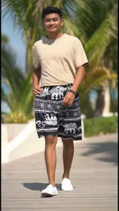 Thailand Elephant Shorts Casual Soft Fabric Light Breathable Suitable Summer Shorts Pant Comfortable