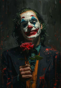 Kayou | Solitary Joker Portrait Oil Painting By Numbers on Canvas Home Decor for Living Room Bedroom Handmade Gift Frameless