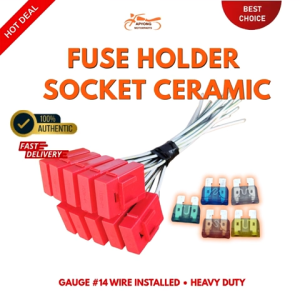 10 PCS. FUSE BOX HOLDER SOCKET CERAMIC W/ FREE FUSE HEAVY DUTY
