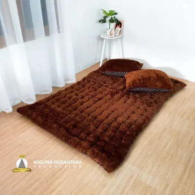 KASUR LANTAI BULU RASFUR FREE 2 BANTAL DENGAN BERBAGAI MACAM UKURAN KECIL SAMPAI JUMBO & BAHAN TEBAL