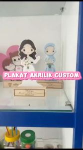 Piala Wisuda Plakat Kelulusan Sekolah Kuliah Tunangan Wedding Vandel Piala Hijab