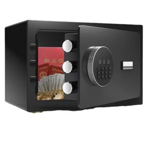Black electronic password safe 20CM high 31CM wide 20CM deep 5KG weight