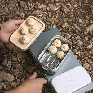 Campingmoon Stainless Steel Thickened Bottom Net for Rice Box Outdoor Camping Breakfast Steaming Set Durable Picnic Utensils