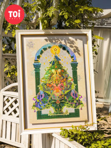 ของขวัญวันคริสต์มาส TOI ภาพถ่ายรูปต้นไม้คริสต์มาสและนกไข่สีทอง 1000 ชิ้น อุปกรณ์ DIY สำหรับผู้ใหญ่ กระดานจigsaw