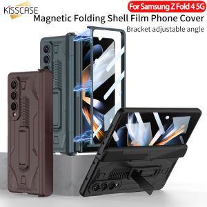 [Kèm phim màn hình] Ốp rãnh để bút trượt bọc giáp hút bản lề Kisscase cho Samsung Z gấp 4 5g gấp 3 vỏ điện thoại di động gấp Màn hình Ốp bảo vệ cho Galaxy Z gấp 4 5g