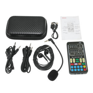 I9 Voice Changer Live Sound Card + Microphone + Headphones Mini Audio Effect Bluetooth-Compatible Portable Equipment Voice Card