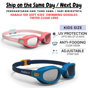 N@b@J1 Soft 100 Kids Swimming Goggles Tinted Clear Lenses