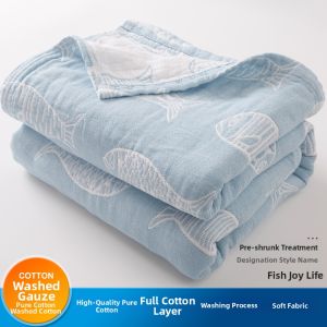 Pure Cotton Bedding Adult Summer Thin Cotton Cloth Blanket Home Use Double Size Towel Blanket Air Conditioner Blanket Summer
