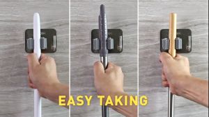 OLEVO Mop Broom Holder: A Wall-Mounted Storage Solution for Your Bathroom & Kitchen
