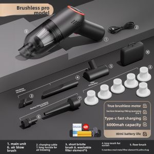 HELLOLEIBOO | Car Vacuum Cleaner Handheld Wireless Portable High Suction Power For Car Interior And Home Use Rechargeable By HELLOLEIBOO