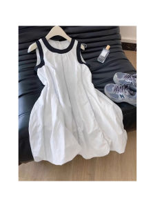 Váy Công Chúa Không Tay Màu Trắng COGIK Váy Nữ Mùa Thu Phong Cách Mới Thanh Lịch Váy Mini Váy Ngắn Váy Ngắn