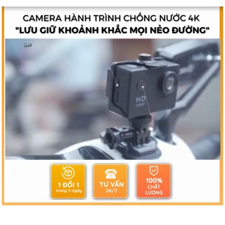 Camera hành trình 4K Ultra HD - Camera hành trình xe máy, ô tô, Camera hanh trinh chống nước, chống rung sắc nét gắn mũ bảo hiểm đi phượt, gắn xe máy, ô tô