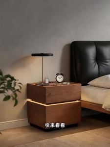 DONGMU | Solid Wood Smart Locked Floating Bedside Table