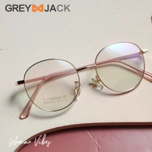 Grey Jack Frame Kacamata Bahan Titanium Kokoh Ringan Model Kotak Fashion Pria Wanita Bisa Minus Antiradiasi 8008