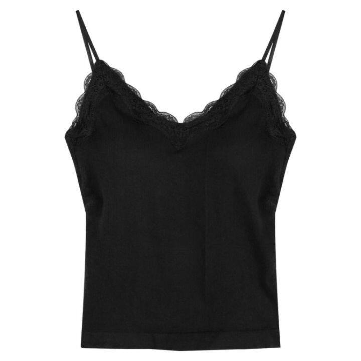 Pure Desire Style Sexy Lace Stitching Knitting Camisole Women's Autumn ...