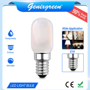 Đèn Tủ Lạnh Bóng Đèn LED E14 Mini Bóng Đèn Sợi Thủy Tinh Mờ 1W T22 Cổ Điển Bóng Đèn Ngủ Màu Trắng Ấm 2700K Để Chiếu Sáng Trong Nhà