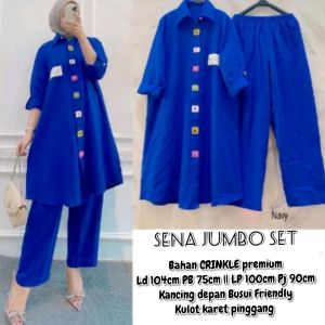SENA JUMBO SET / Crinkle / Setelan Wanita Terbaru