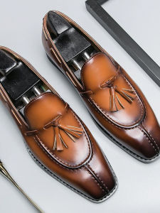 Pointed Toe Height Increasing Brogue Shoes