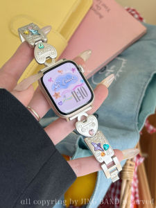 Starlight Color Heart Lock Embedded Colorful Diamond Zirconia Strap Suitable for  iWatch 10th Generation S987 Silent Watchband