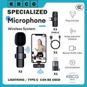 3 in 1 Mini Microphone Wireless Lavalier Microphones for Phone Android and Camera- 2.4G Cordless Double Mics Noise