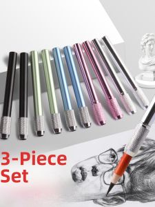 Metal Pencil Extender Lengthener Short Pencil Charcoal Sketching Color Pencil Universal Clip-On Extension Rod for Art Students Elementary School Kids