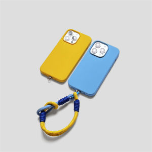 Liquid Silicone Protective Case for  12 And 11 Sunflower Pattern Short Lanyard Anti-Fall Durable Simple Style Mobile Phone Cover