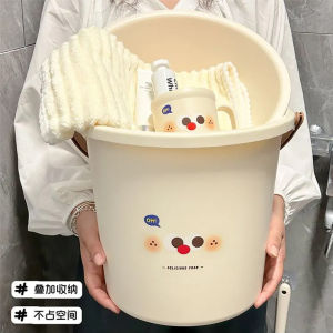 Student Dormitory Plastic Bucket Set Three-Piece Set Small Bucket Laundry Bucket Washing Supplies for Junior High School Students
