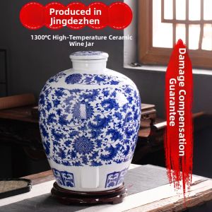 Sealed Ceramic Wine Jar For Making Baijiu Home Use With Spout