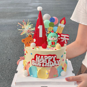 ตกแต่งเค้กฉลองครบรอบวันเกิดเด็กลายมังกรการ์ตูน ของตกแต่งวันเกิดเด็ก ของขวัญวันเกิด เค้กอายุครบหนึ่งปี เค้กอบ ของตกแต่ง