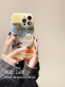 Ufull Ins Early Pixel Graffiti Cat Dog Phone Case for Apple 16Promax iPhone 17 New Model 15Pro Men Women 14/13 Korean Cartoon Full Cover Anti-Fall Protective Case