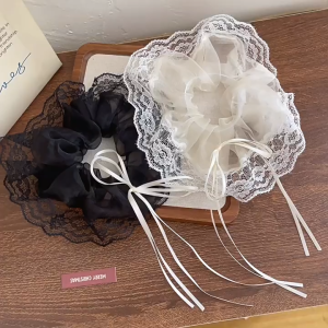 Scrunchie Korea Model Pita Panjang Aesthetic Motif Bunga Kunciran Rambut Premium