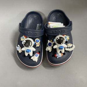 (Tặng 10 sticker) Dép Sục Crocs Baya Xanh Than + Sticker Víp Trang Trí Cho Bé Trai Gái. Nhựa Cao Cấp. Không Trơn Trượt.