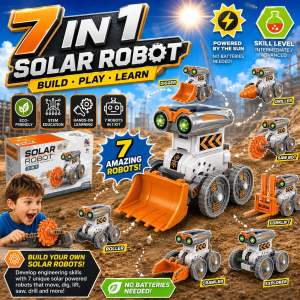 7-in-1 Solar Robot Kit for Kids Solar Powered STEM Educational Building Toys DIY Science Experiment Birthday Gifts