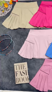 Chân váy thể thao nữ tập pickleball tennis cầu lông thun poly có lót đùi bảo hộ thun poly cao cấp BINSPORTS Q223