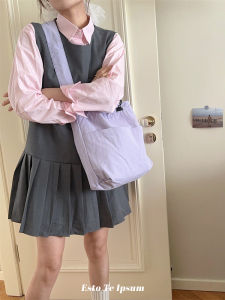 Large Capacity Mint Green Canvas Tote Bag with Drawstring for Women Summer Travel Shoulder Bag School Bag Fresh Style