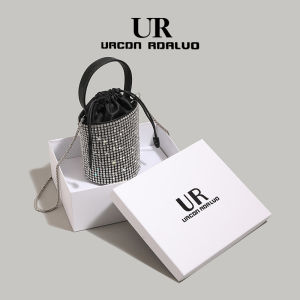 UR Luxury Diamond Buckle Womens Handbag Simple Summer New Style Bucket Bag Shoulder Crossbody Bag Fashionable Soft PU Leather