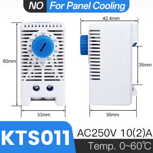 VANEAIMS KTO011 KTS011 Mechanical Cabinet Thermostat 35mm DIN Rail NO NC Heating Cooling Fan Temperature Controller 250VAC 10A