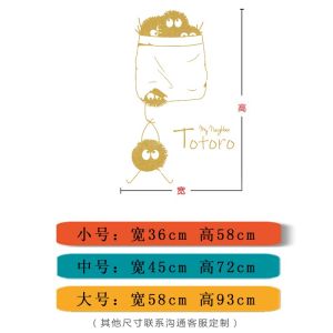 Adorable Totoro Wall Stickers Creative Cartoon Dormitory Wall Decorations Waterproof PVC Living Room Flat Surface Stickers