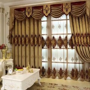 AnneyOneDecor Luxury Velvet Curtains Elegant Room Darkening European Style Window Drapes for Living Room Villa Blackout Curtains