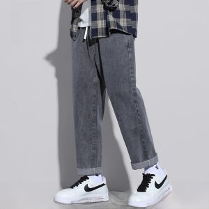 Quần Jeans Denim Nam Romon Mùa Thu Đông Thời Trang Quần Dài Ống Rộng Dày Thẳng Co Giãn Thường Ngày Cotton 100% Quần Dài