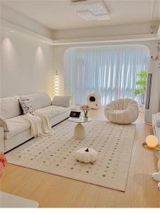 Creamy French Style Living Room Carpet