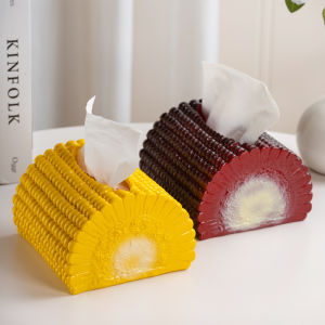 Creative Corn Shape Toilet Paper Box Restaurant Napkin Box Living Room Decorative Item Car Mounted Bathroom Storage Box