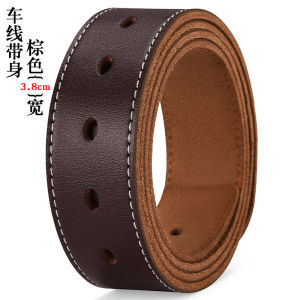 CEXIKA | Mens Genuine Leather No Buckle Belt Vintage Style 105-140 150 160 170cm Plus Size Cowhide Waistband Pin Buckle Belt Accessory