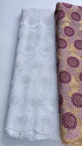2026 Red Gold African Cotton Lace Fabric Embroidered Nigerian Swiss Voile Lace Material For Wedding Party Dress Sewing