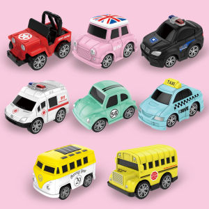 Quà Tặng Đồ Chơi Trẻ Em Mô Hình Xe Cứu Hộ Xe Buýt Trường Học Xe Cảnh Sát Xe Hơi Nhỏ Mini Hợp Kim Mô Phỏng Hồi Lực Sáng Tạo