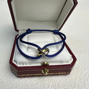 S 925 sterling silver plated 18K gold three ring winding three color lucky bracelet. Exquisite couple gift