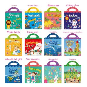 Sách Dán Thạch Tái Sử Dụng Cho Trẻ Em - Học Sớm Vui Nhộn Với Nhiều Chủ Đề 2 Kích Cỡ Giấy Thân Thiện Với Môi Trường Đồ Dùng Học Tập Dành Cho Trẻ Từ 3 Tuổi Trở Lên