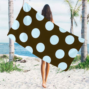 Brown Polka Dot Beach Towels Ultra Lightweight Quick Drying Super Absorbent Summer Essential Fast-Drying Towel for Beach